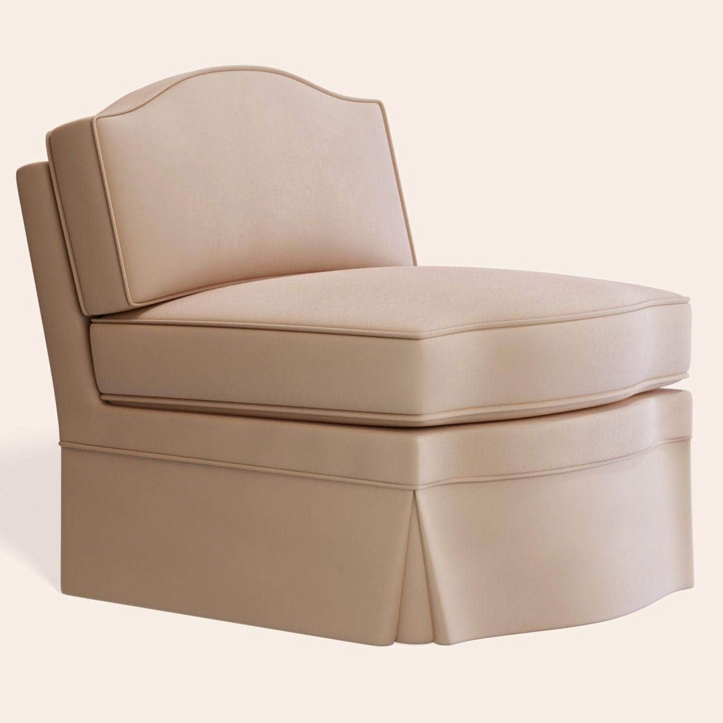 Felix Slipper Chair, Rose Linen