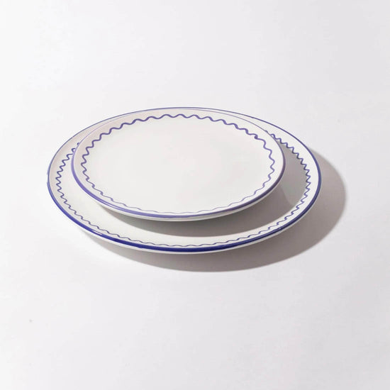 Lunch Plate - Royal Blue Zigzag