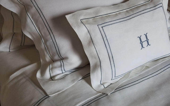 Bed Linen Prussian Blue Hemstitch | Duvet Cover Set