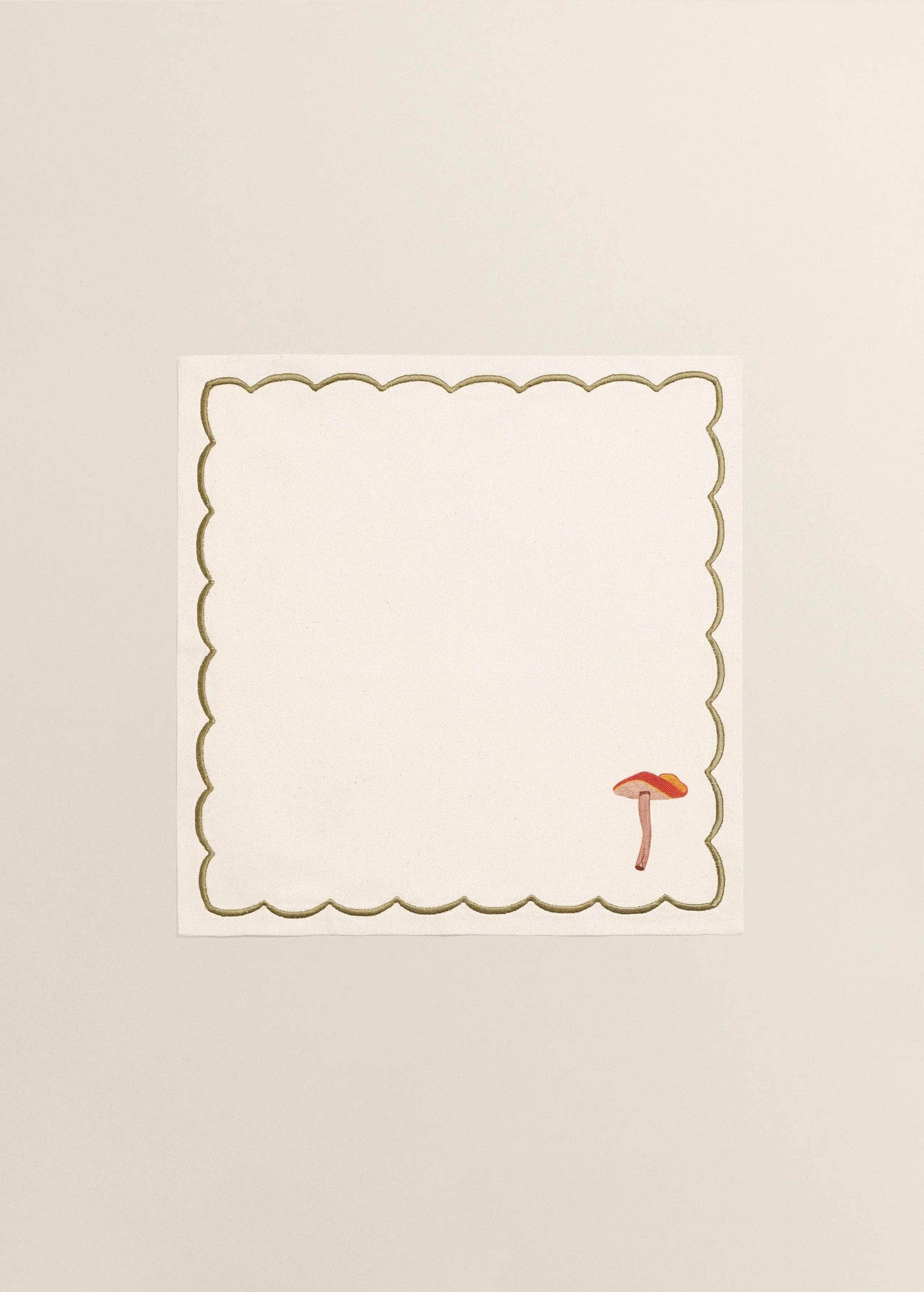 Beige Linen Mushroom Napkins ( Set of 4 )
