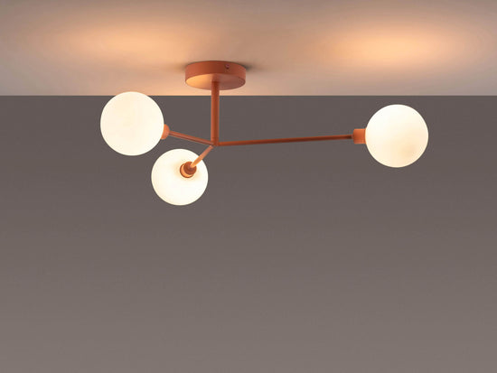 Pink 3 light flush ceiling light