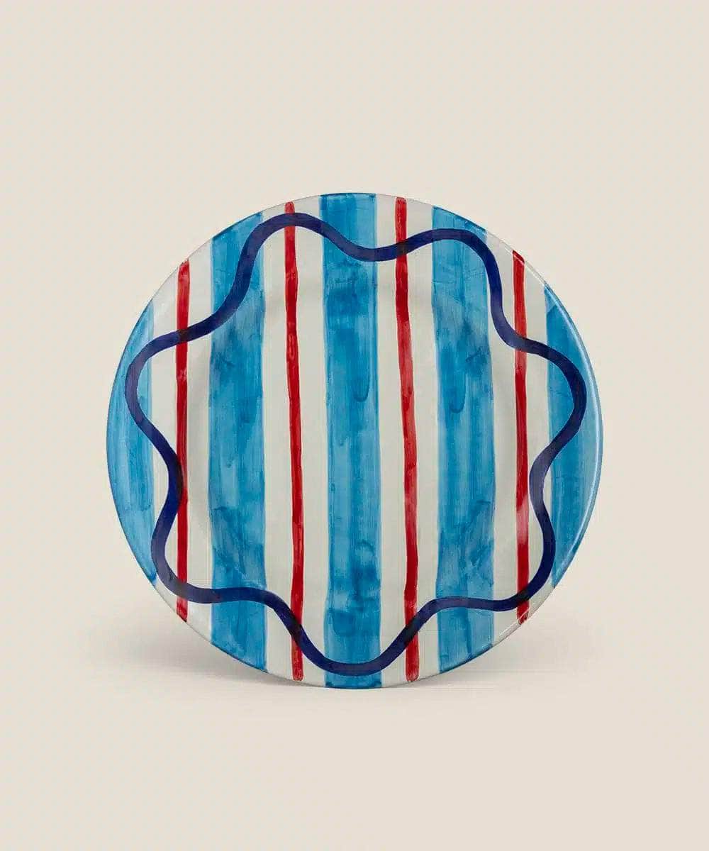Blue Wavy-Lines Plate