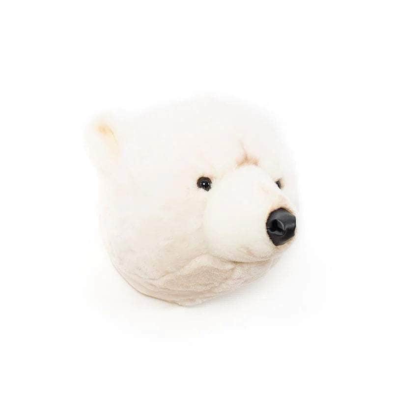 Basile the Polar Bear Wall Mounted Plush Head