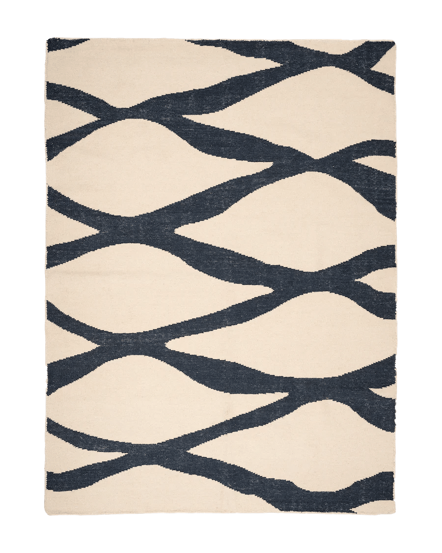 Ondula Rug in Midnight Navy Blue