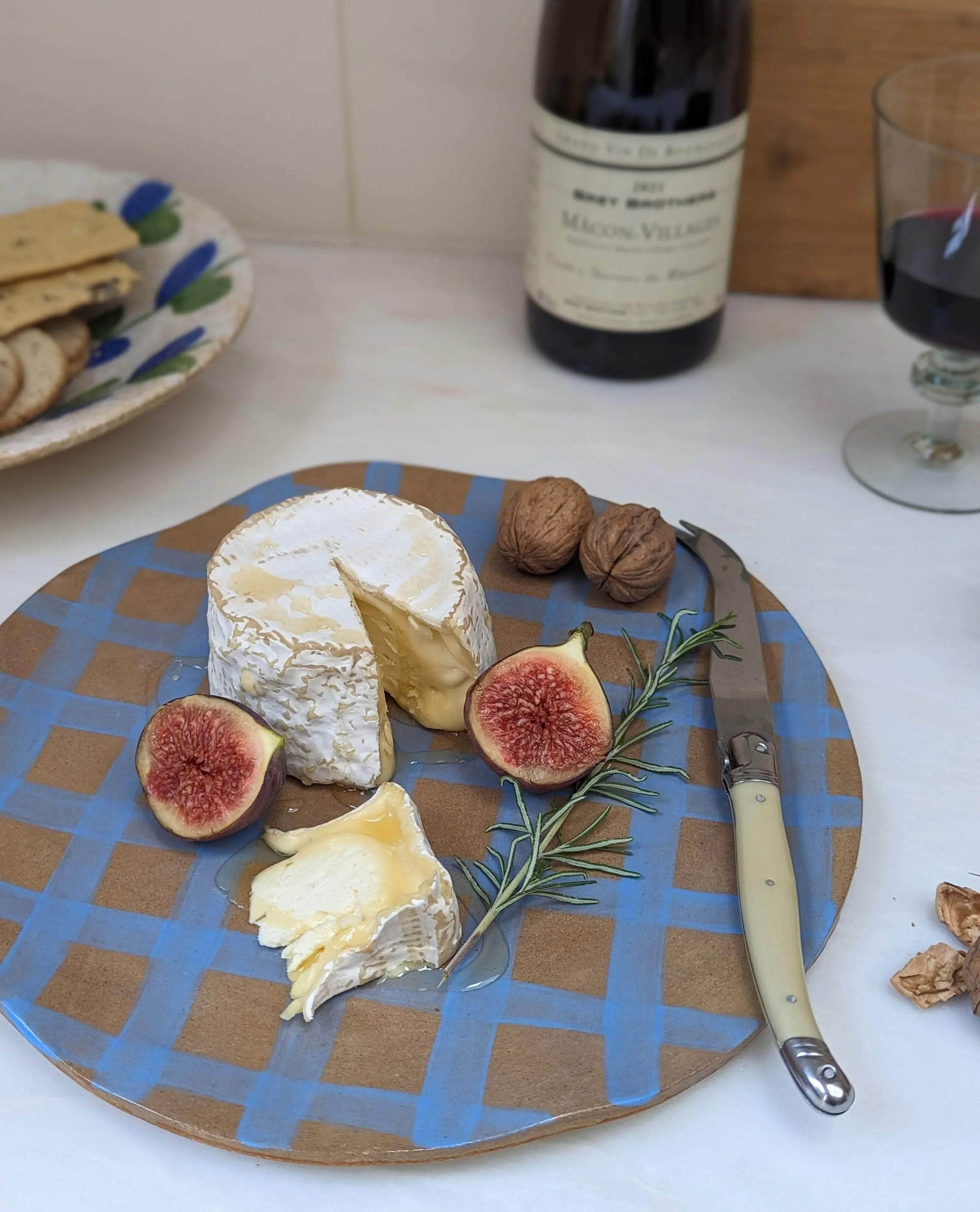 Blue Gingham Serving Platter