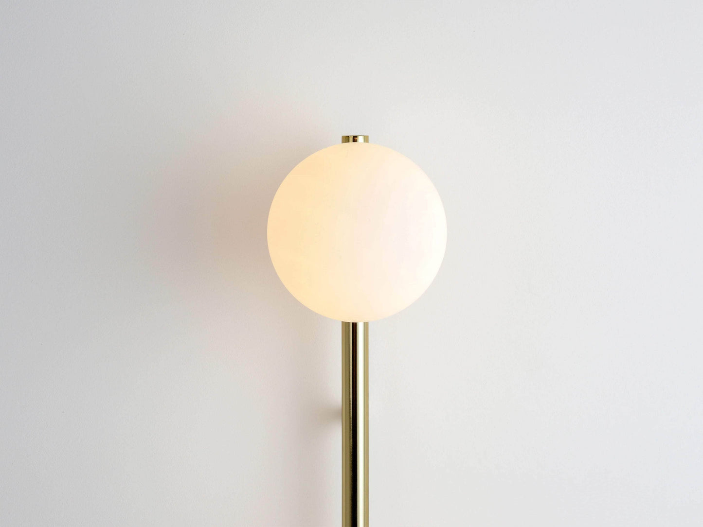 Brass bar opal ball wall light