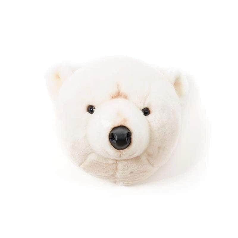 Basile the Polar Bear Wall Mounted Plush Head
