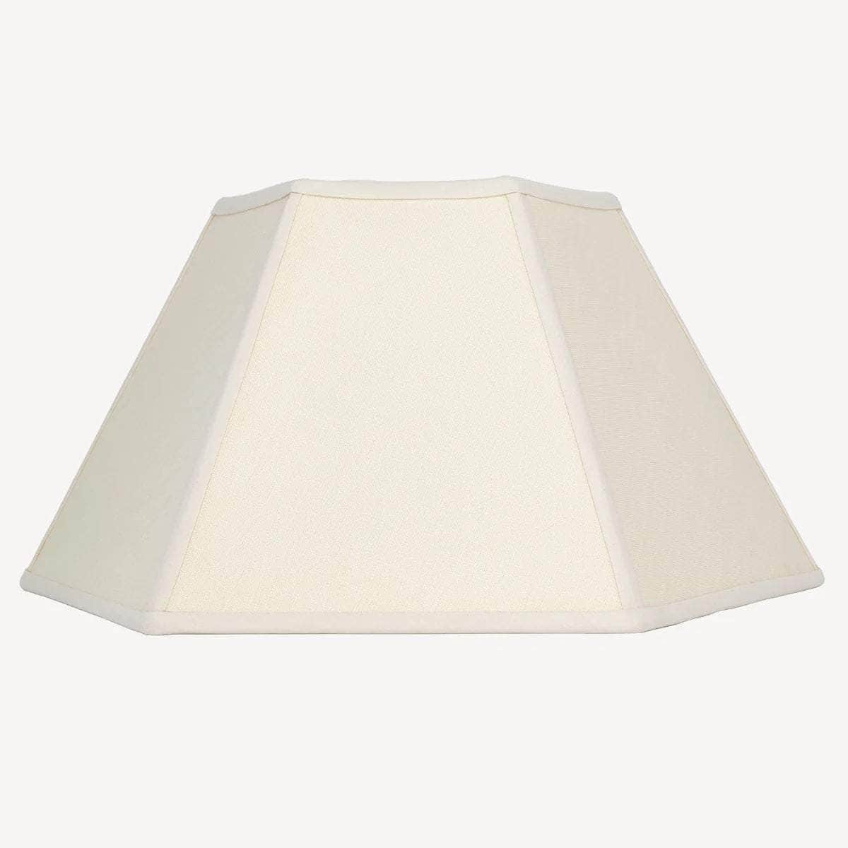 Hexagon Linen Lampshade, Cream Trim - Large
