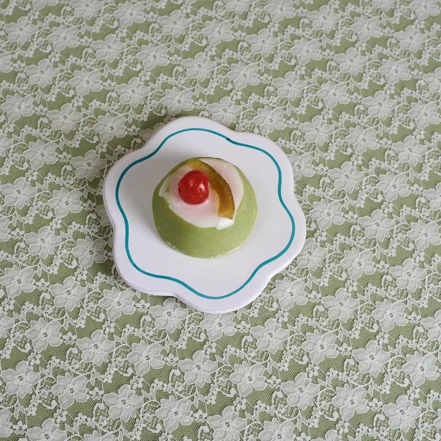 Flower Saucer - Aqua Green
