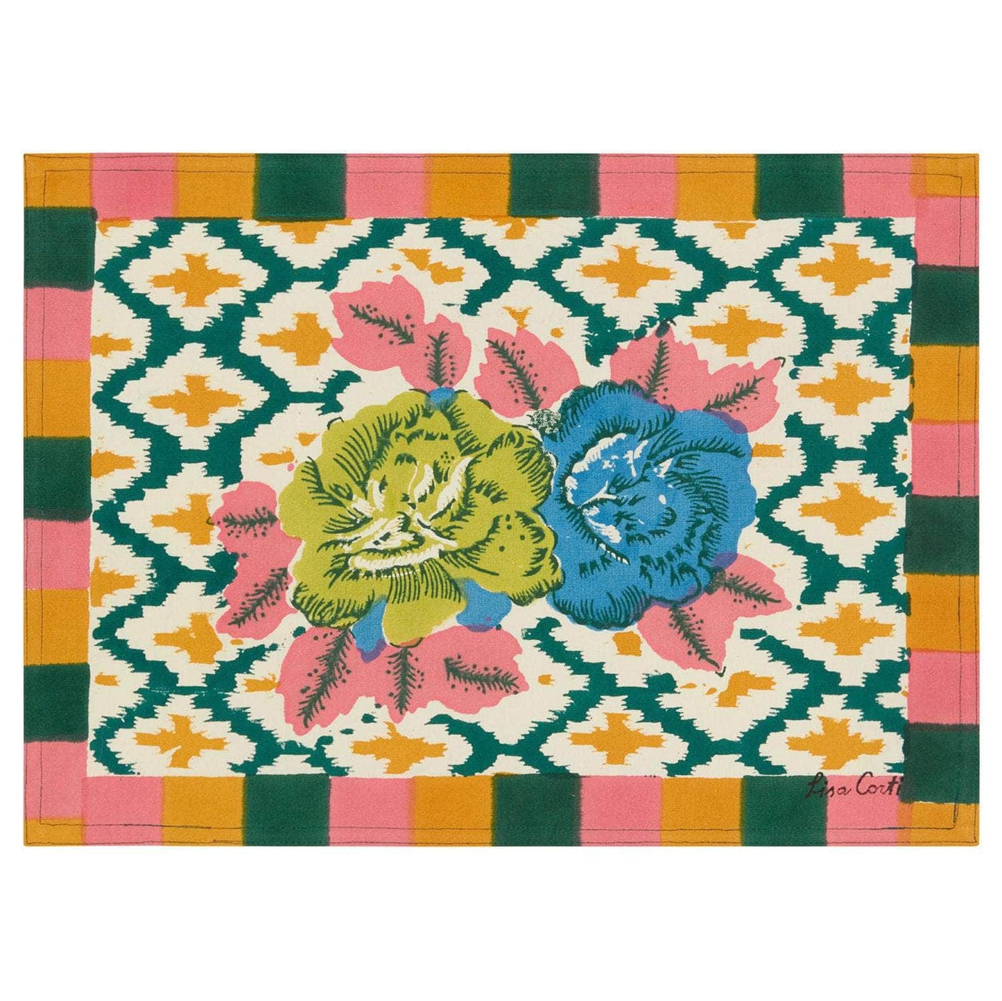 Cotton Placemat Hima Peacock Gold