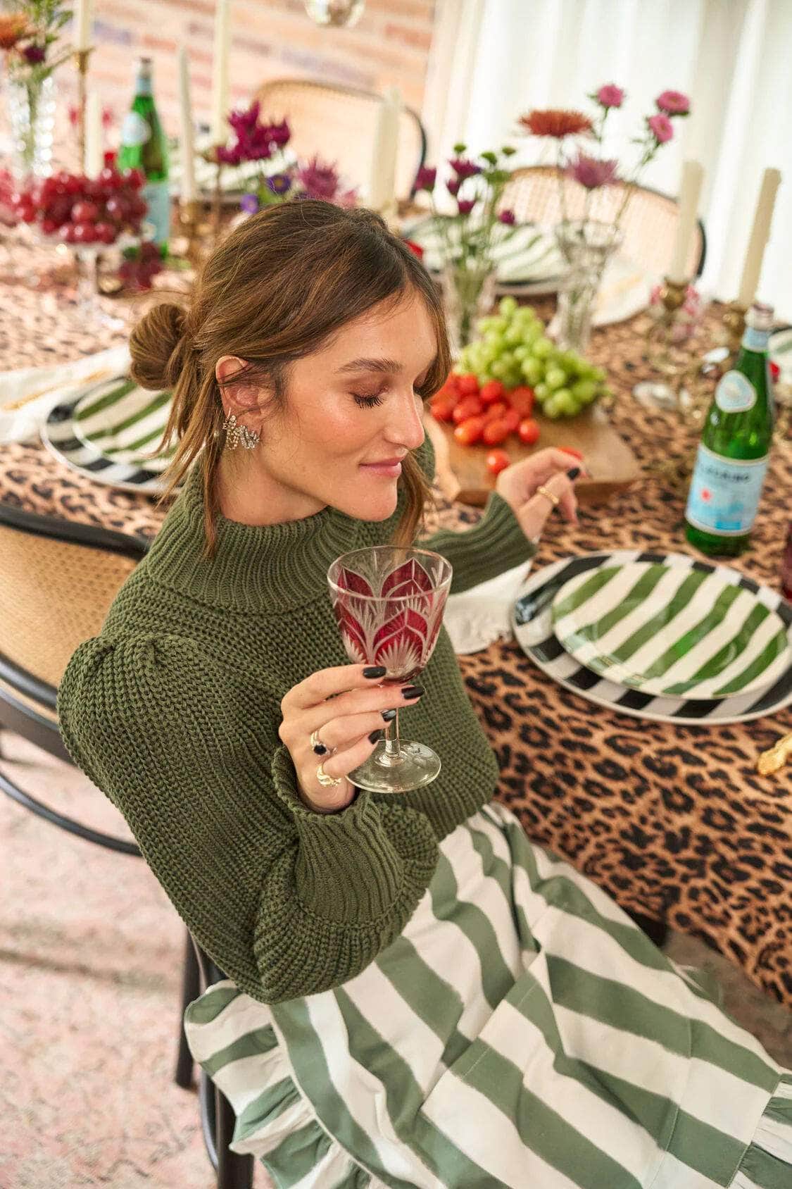 Green Striped Apron - Between Us