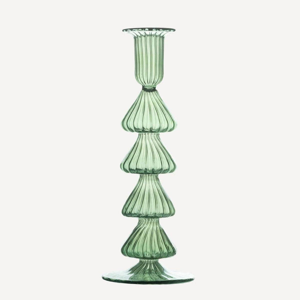 Buto Glass Candlestick - Green