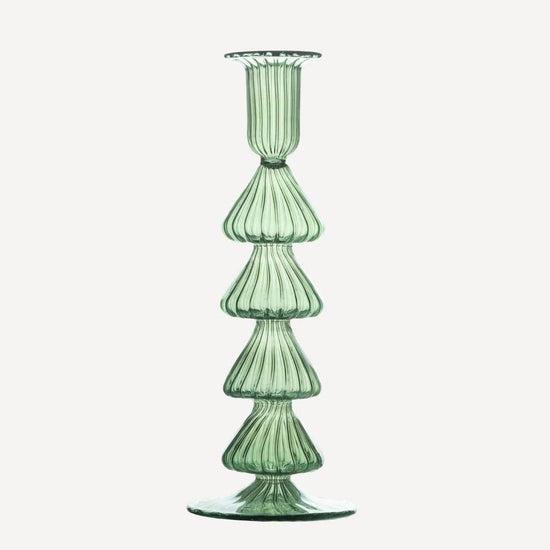 Load image into Gallery viewer, Buto Glass Candlestick - Green
