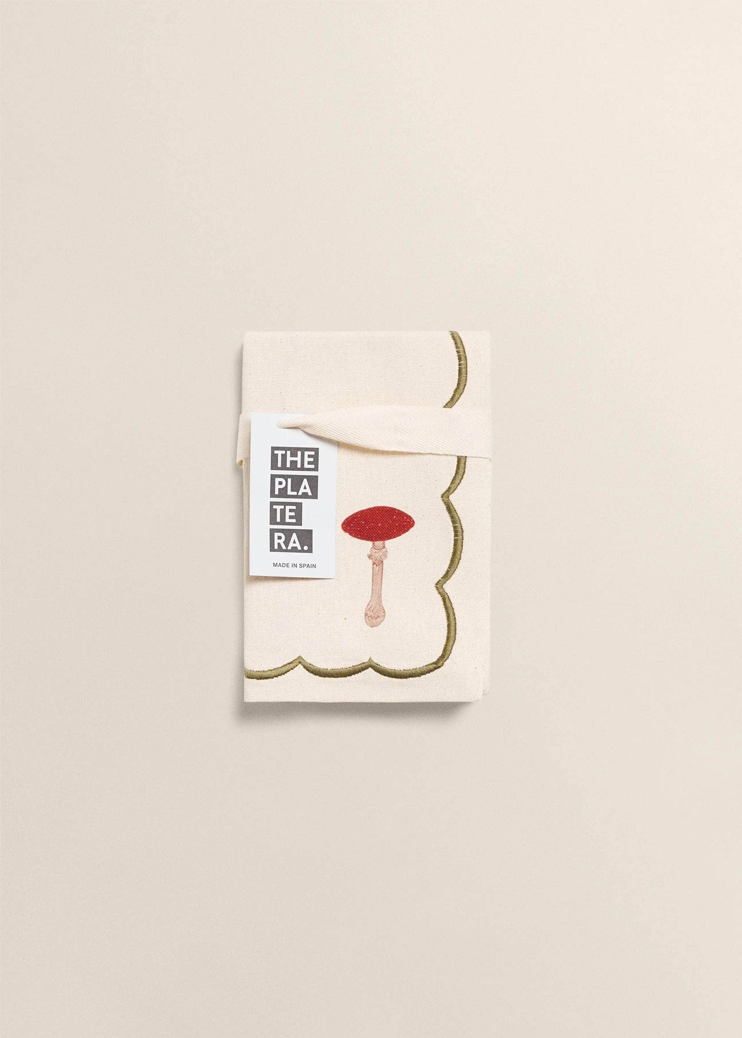 Beige Linen Mushroom Napkins ( Set of 4 )