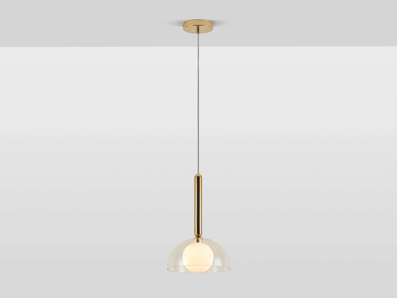 Clear glass dome ceiling light