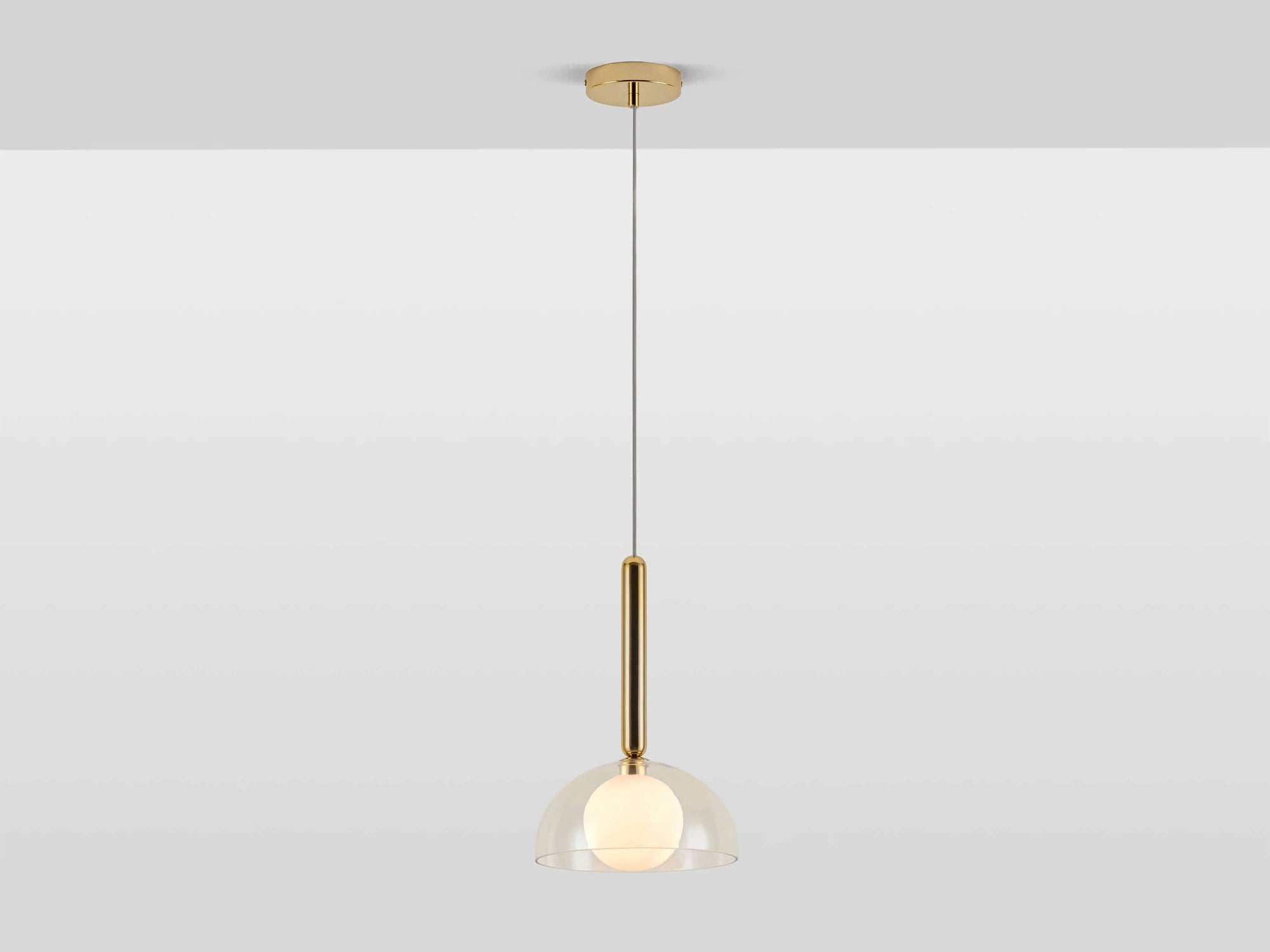 Clear glass dome ceiling light