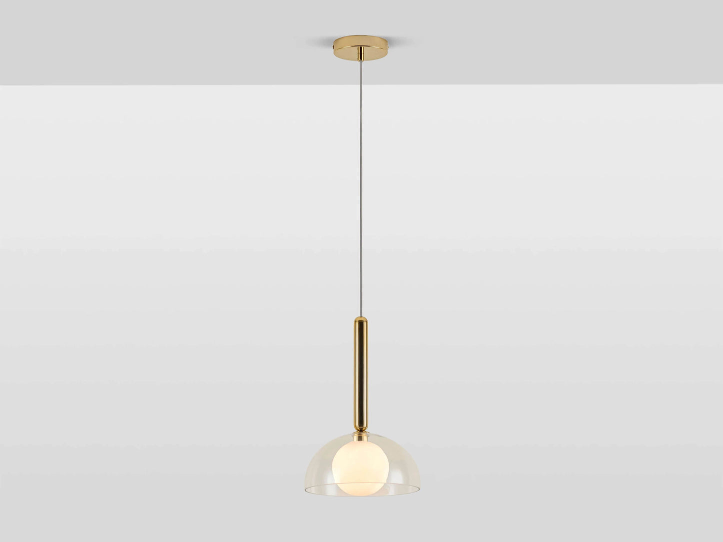 Clear glass dome ceiling light