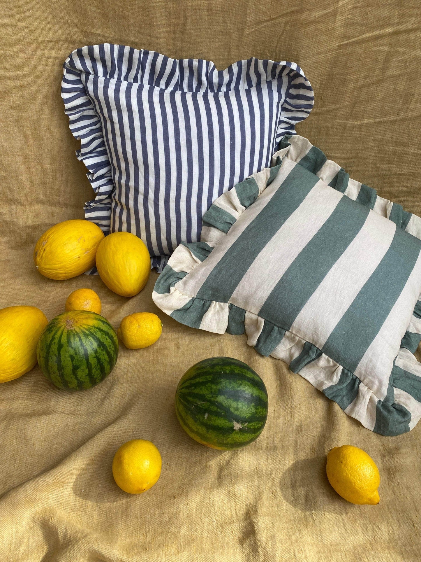 Folkstone Blue Candy Stripe Cushion Cover