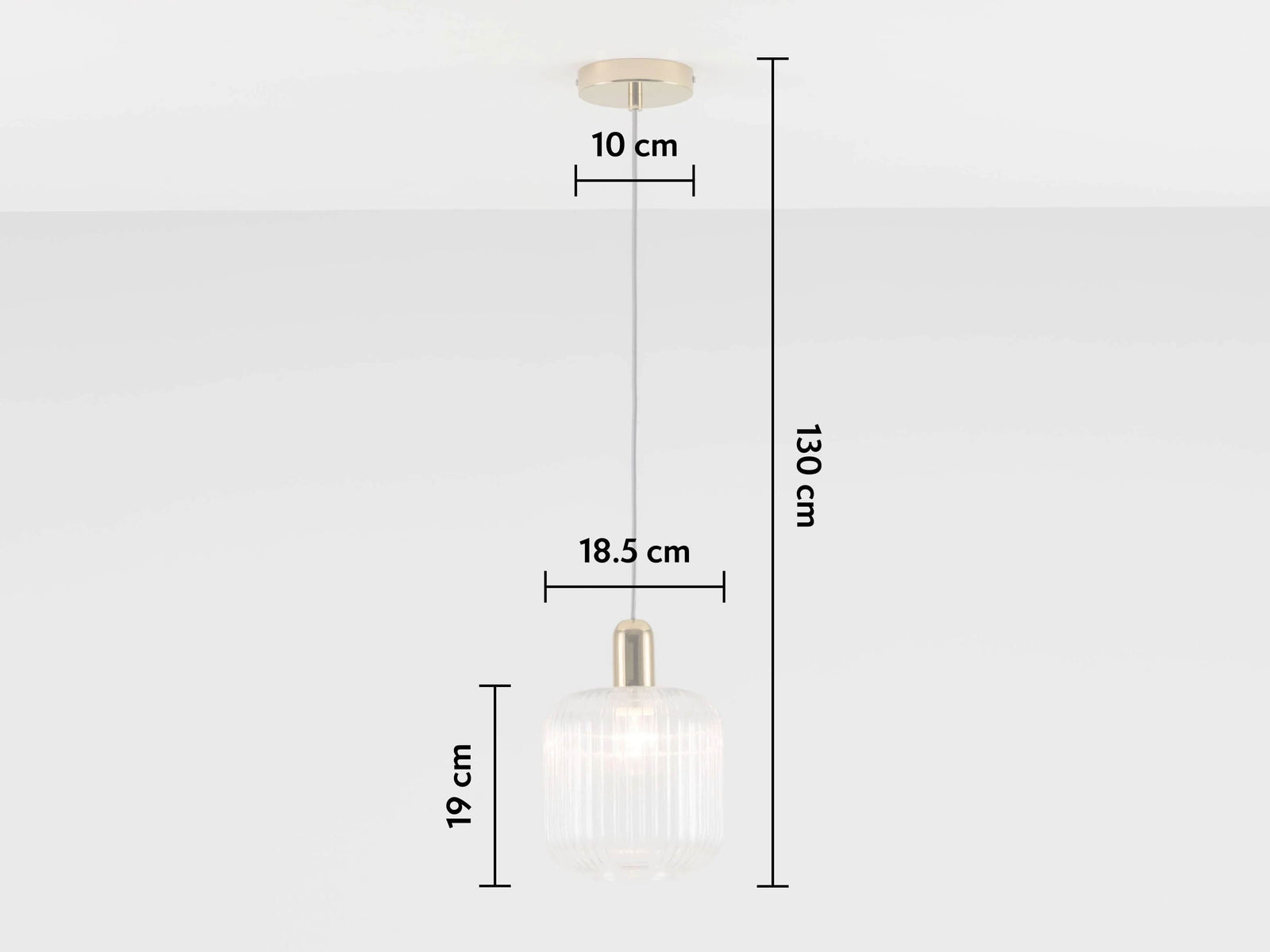 Ribbed Clear Glass Shade Ceiling Light
