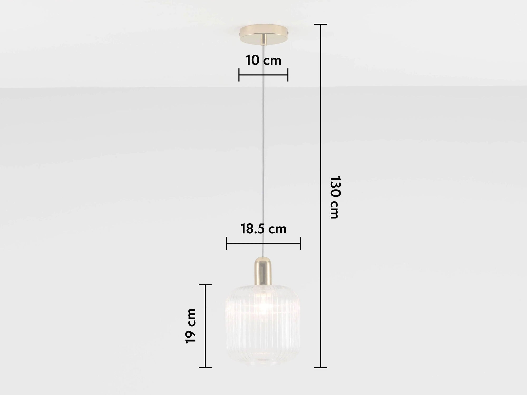 Ribbed Clear Glass Shade Ceiling Light