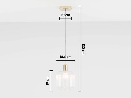 Ribbed Clear Glass Shade Ceiling Light