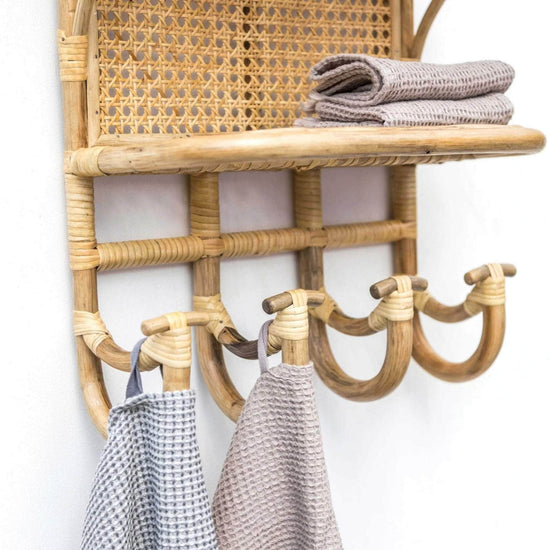 Lily Rattan Shelves with Hooks