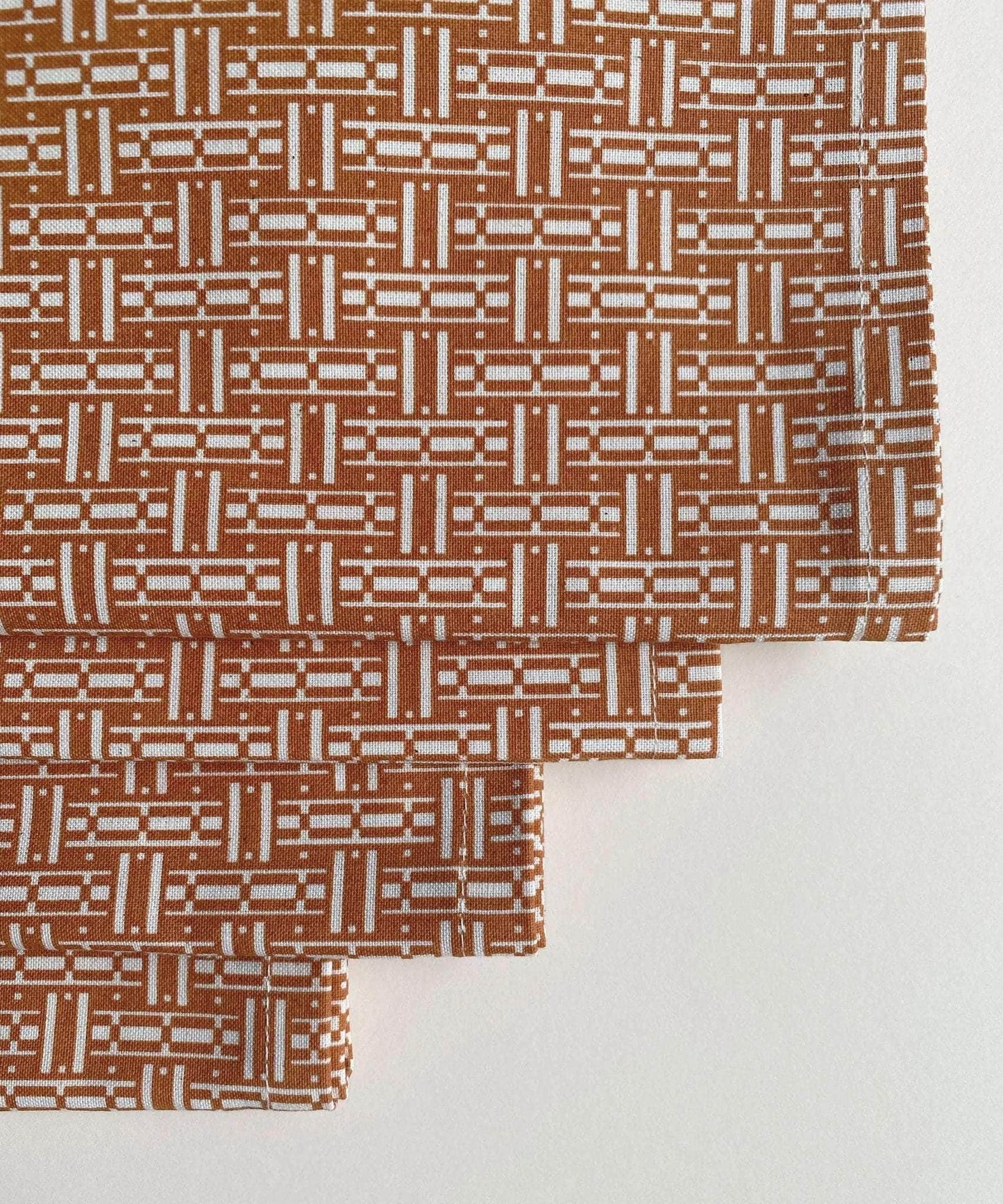 Terracotta Cotton Parquet Napkins | Set of 4