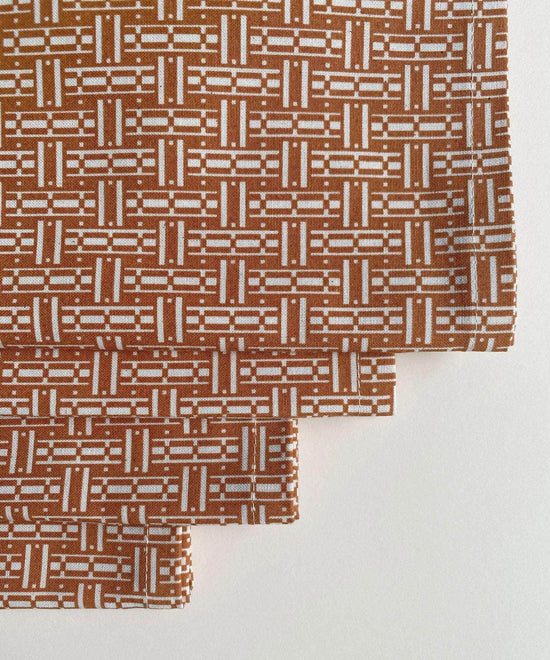 Terracotta Cotton Parquet Napkins | Set of 4