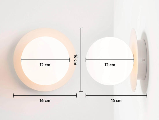 Sand opal disk wall light