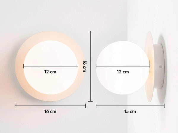 Sand opal disc wall light