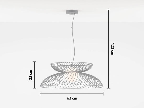 Charcoal grey cage ceiling light