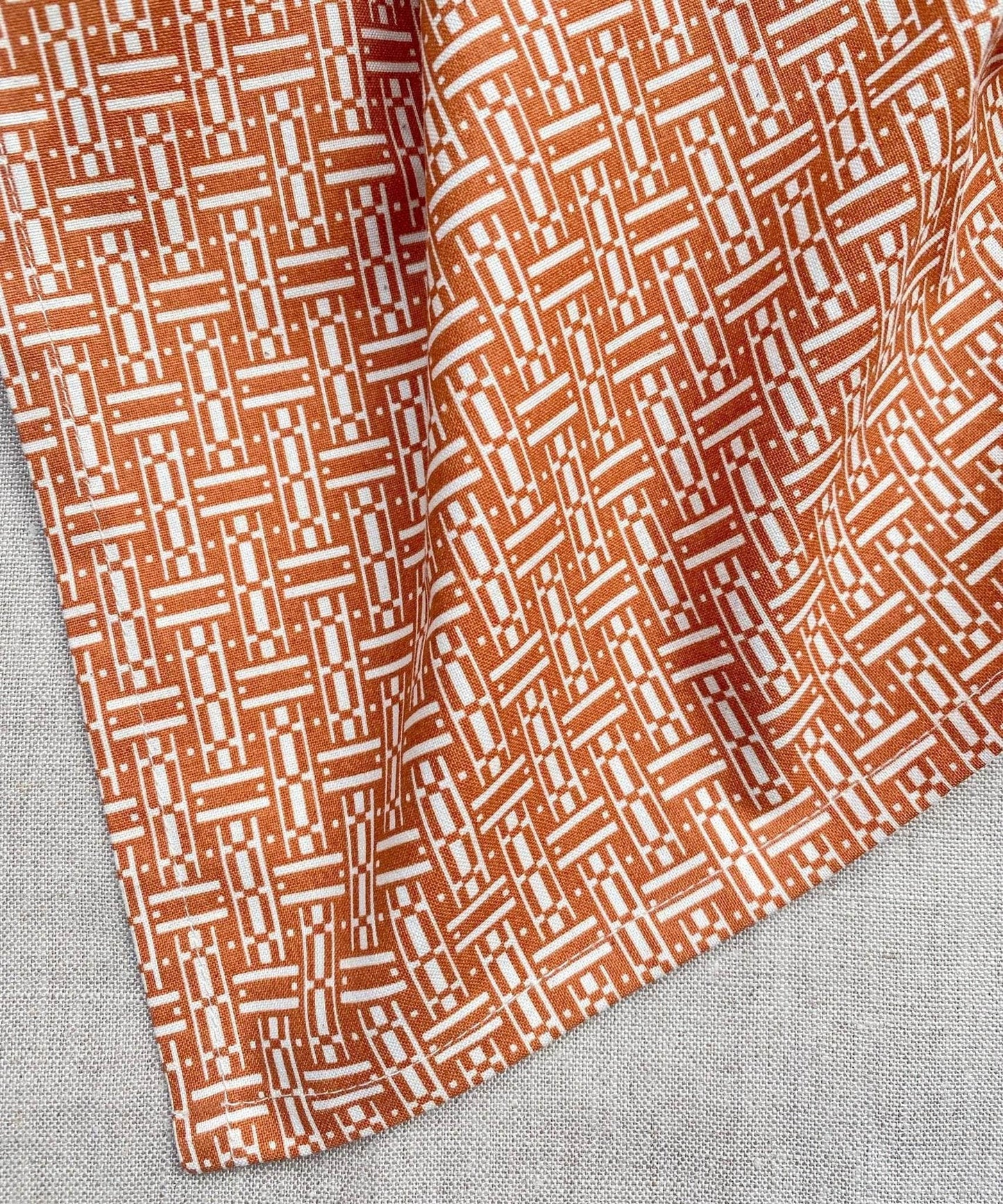 Terracotta Cotton Parquet Napkins | Set of 4