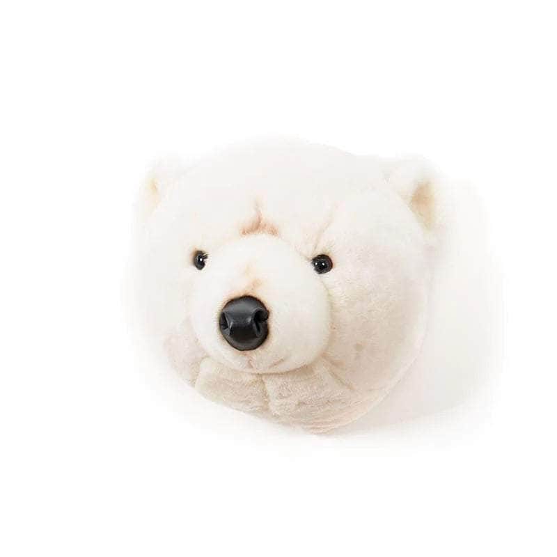 Basile the Polar Bear Wall Mounted Plush Head