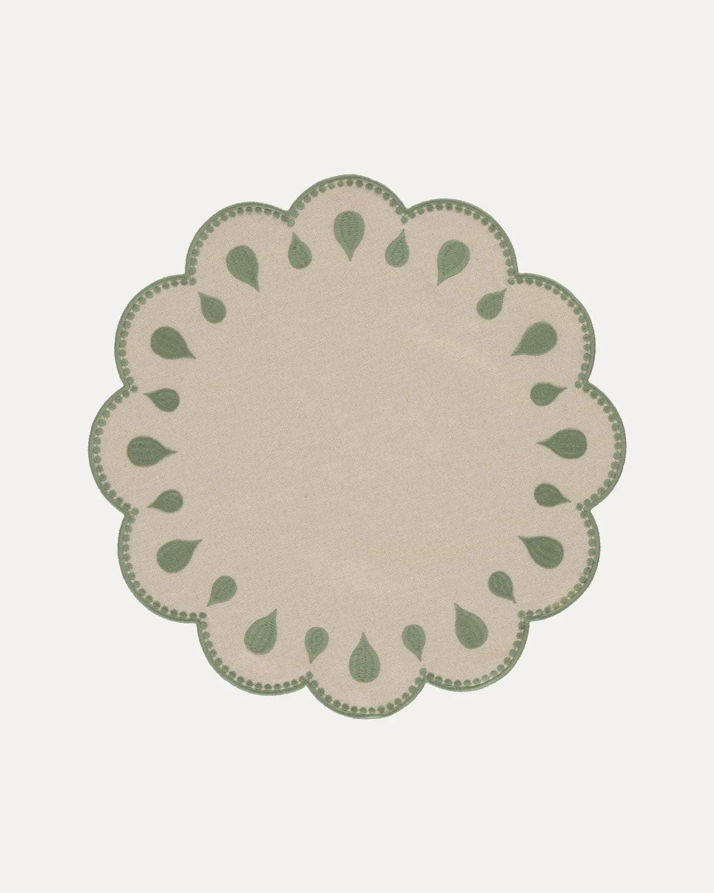 Gotas Placemat, Beige with Green