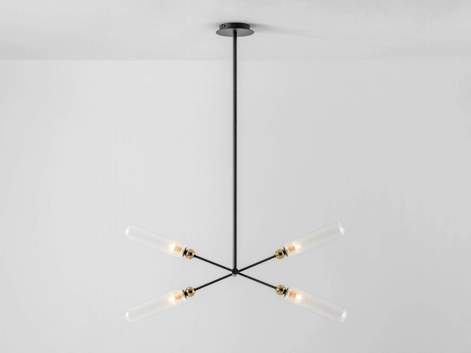 Charcoal grey ribbed glass ceiling light