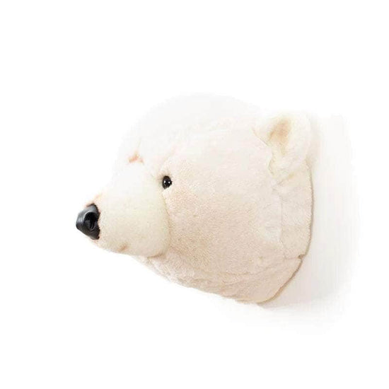 Basile the Polar Bear Wall Mounted Plush Head