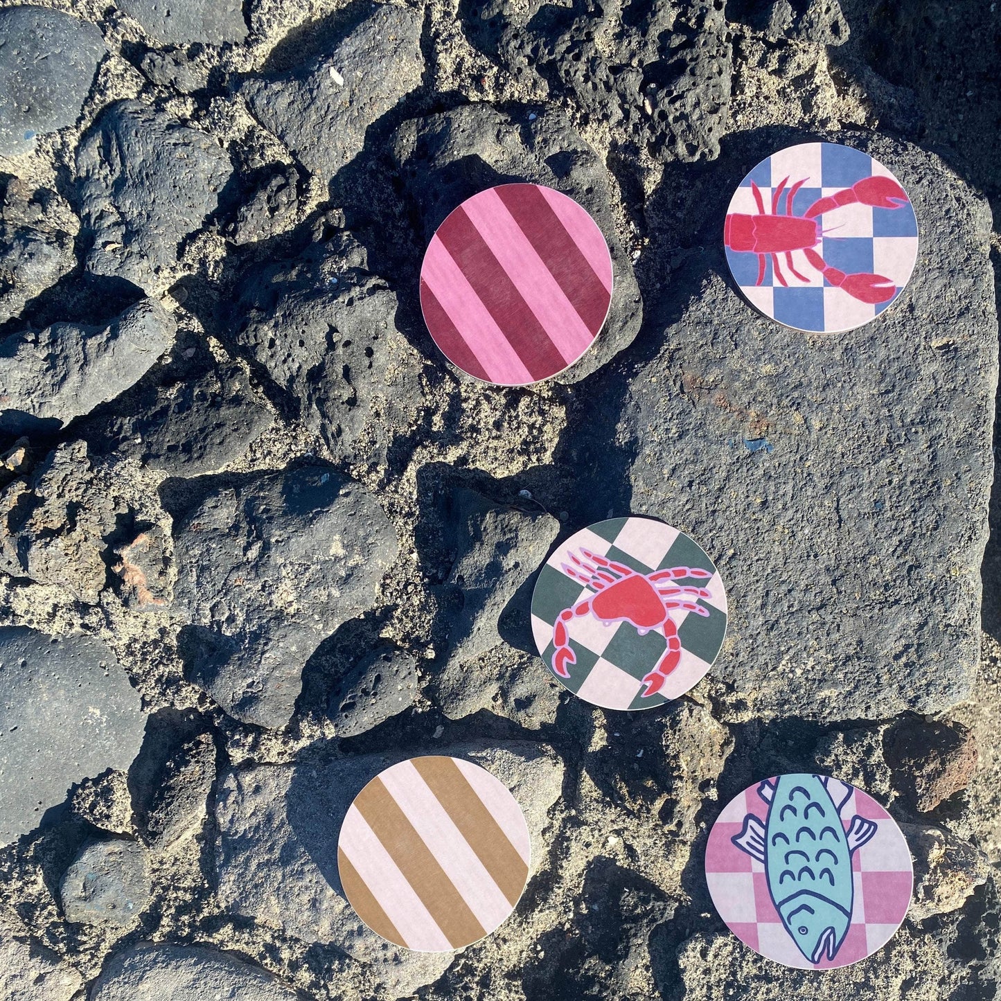 Ochre Stripe Coasters | Set of 4