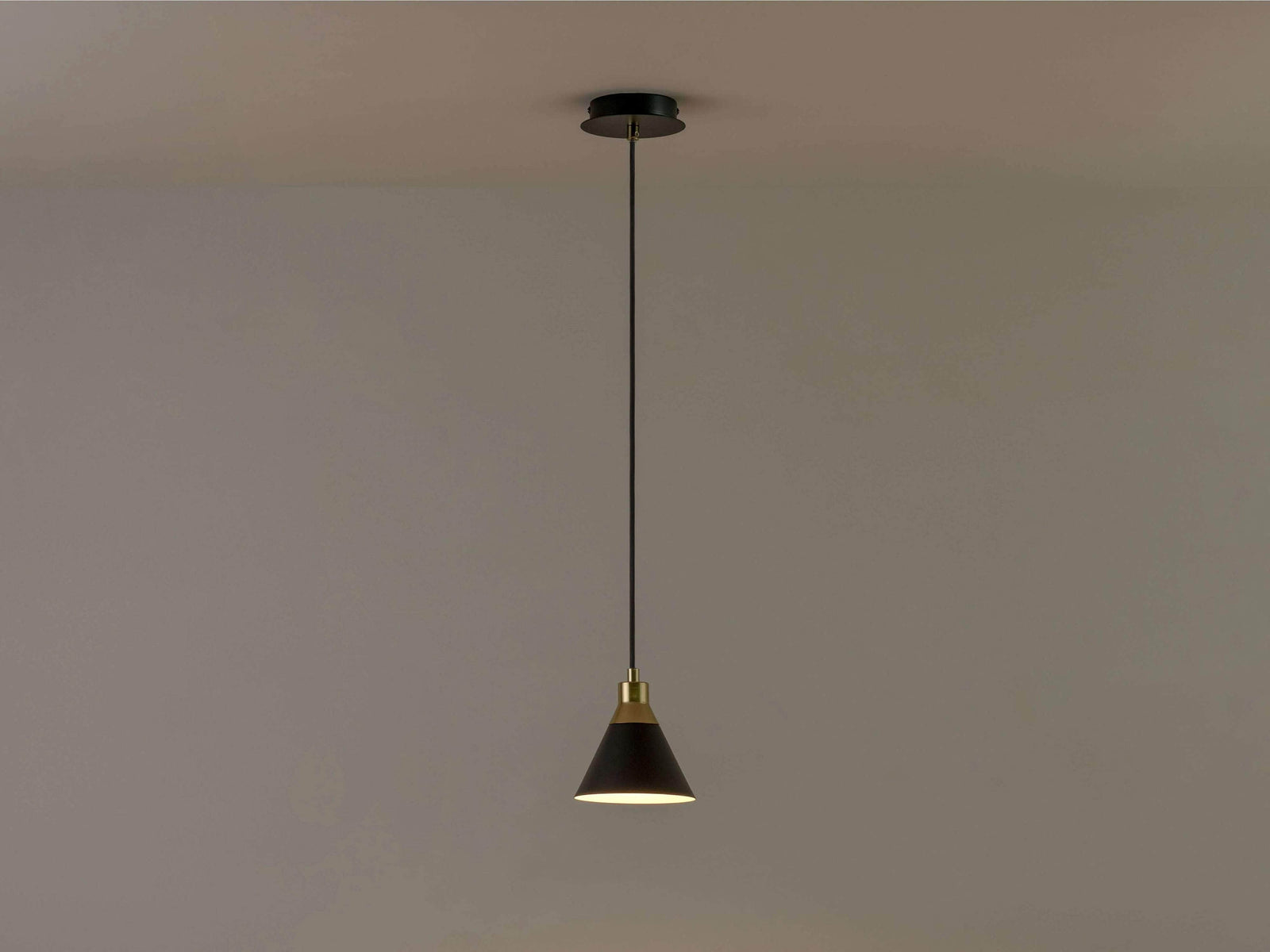 Charcoal grey cone pendent ceiling light