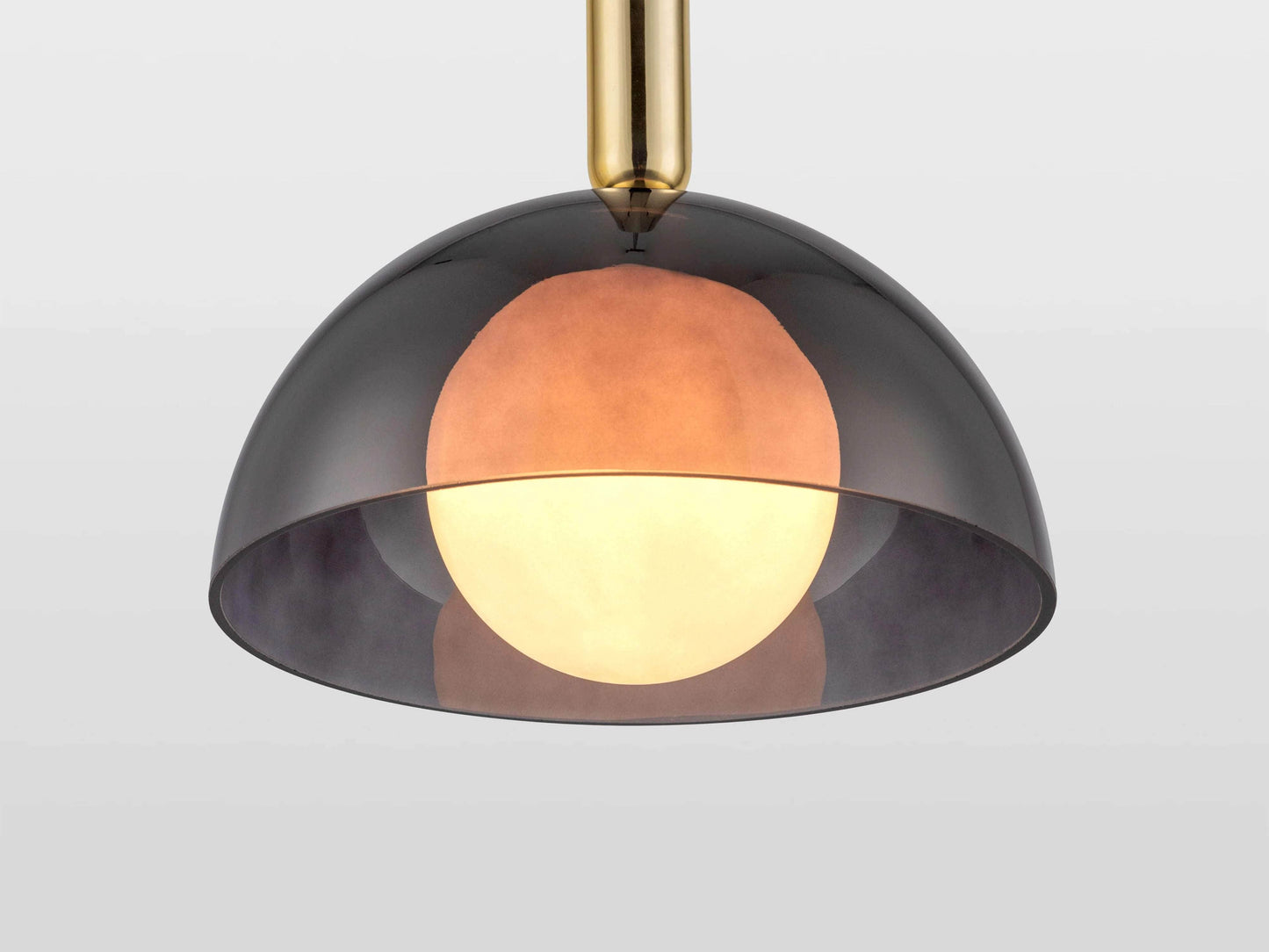 Charcoal grey glass dome ceiling light