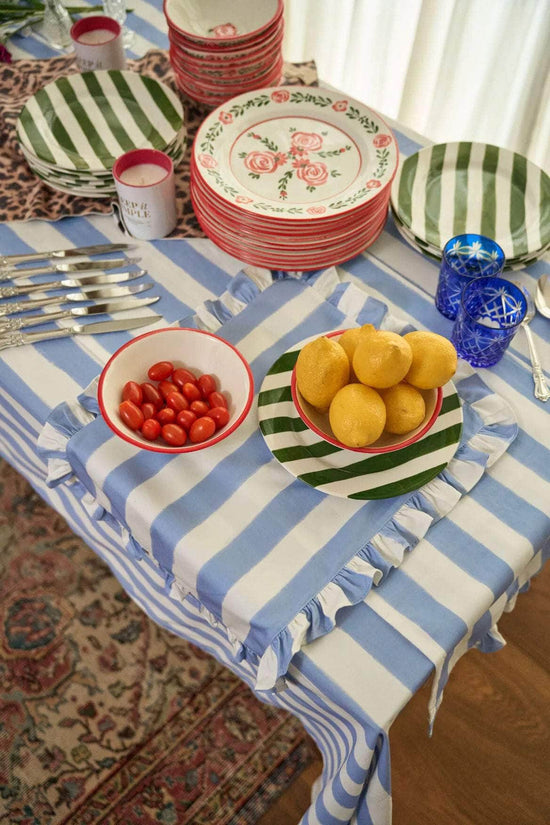 Purple Striped Tablecloth - Between Us
