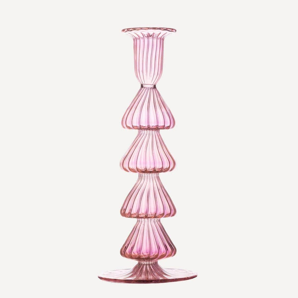 Buto Glass Candlestick - Pink
