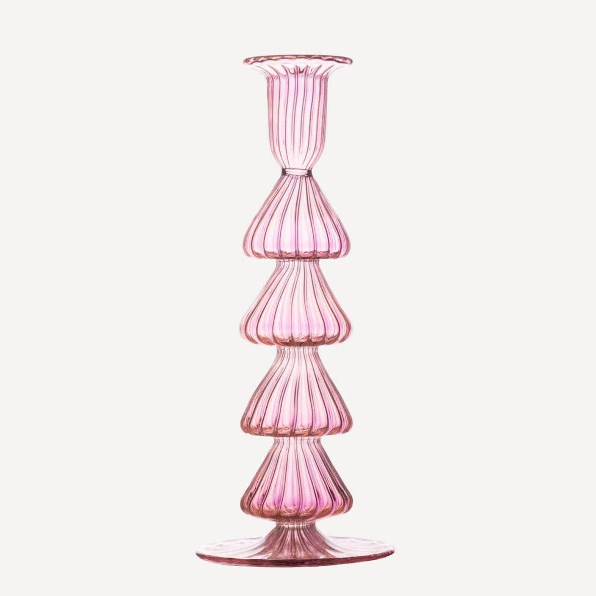 Buto Glass Candlestick - Pink