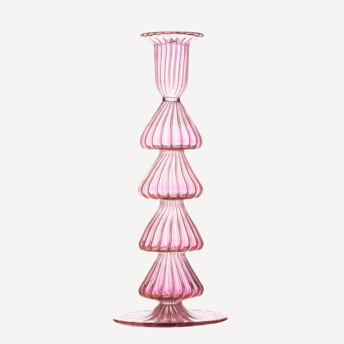 Load image into Gallery viewer, Buto Glass Candlestick - Pink
