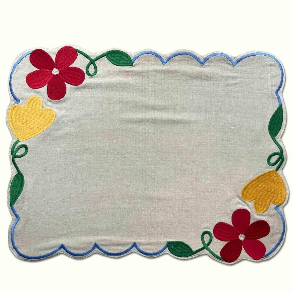 Cotton Vichy Fleur Place Mat -Single