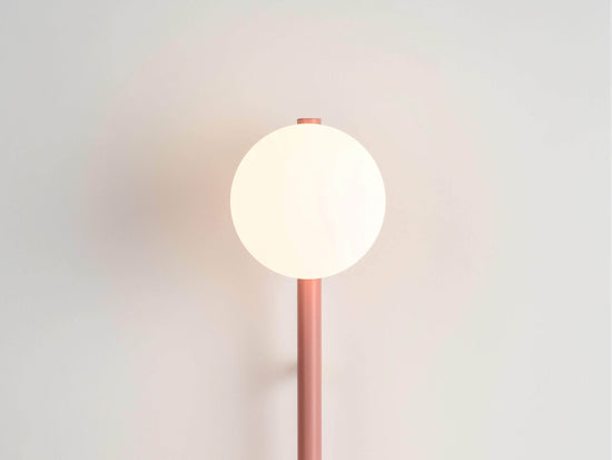 Pink bar opal ball wall light