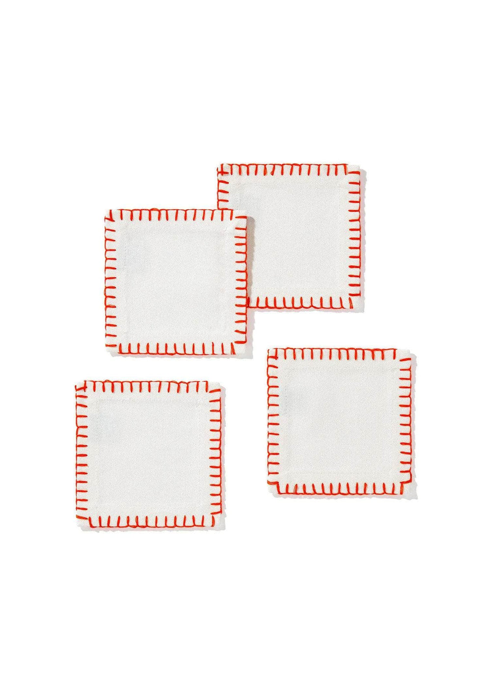 Tabia Coaster Set in White/Orange