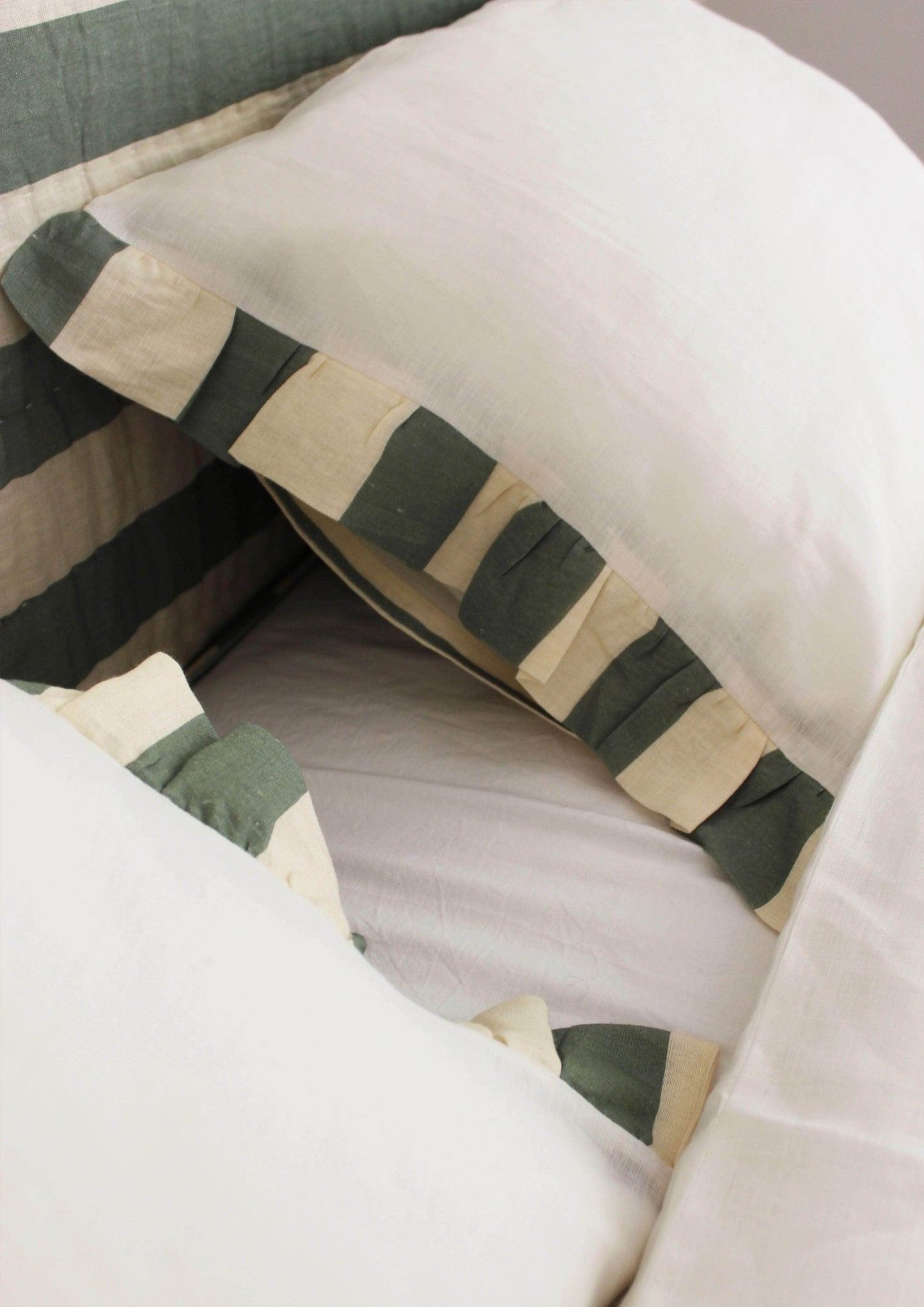 Sea Green Wide Stripe Set of Two Pillow Slips