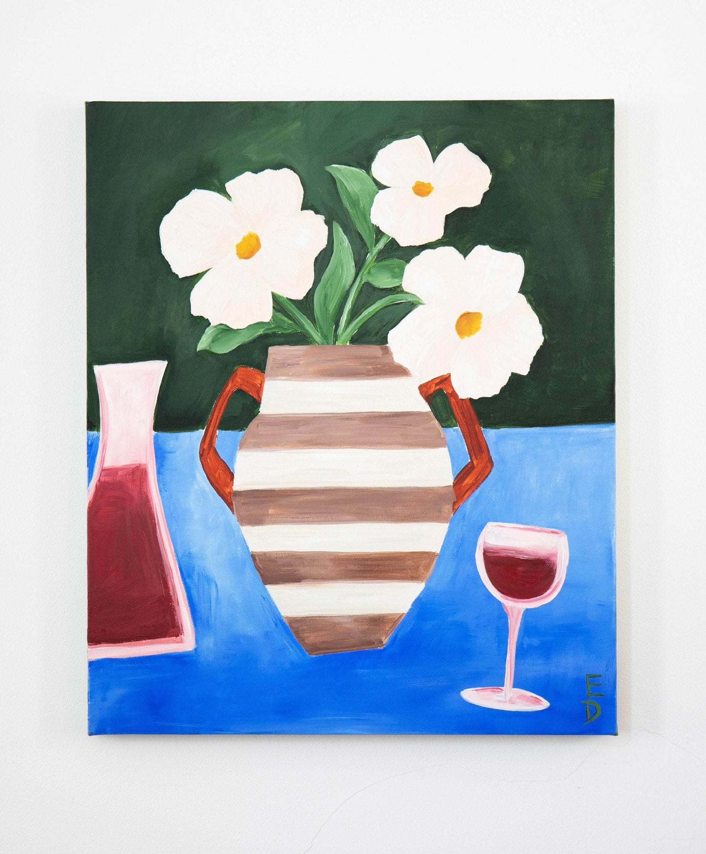 Carafe and Flowers Acrylic Painting