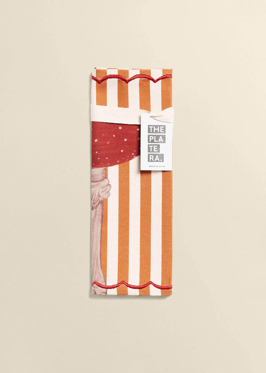 Orange Striped Mushoom Cotton Placemat