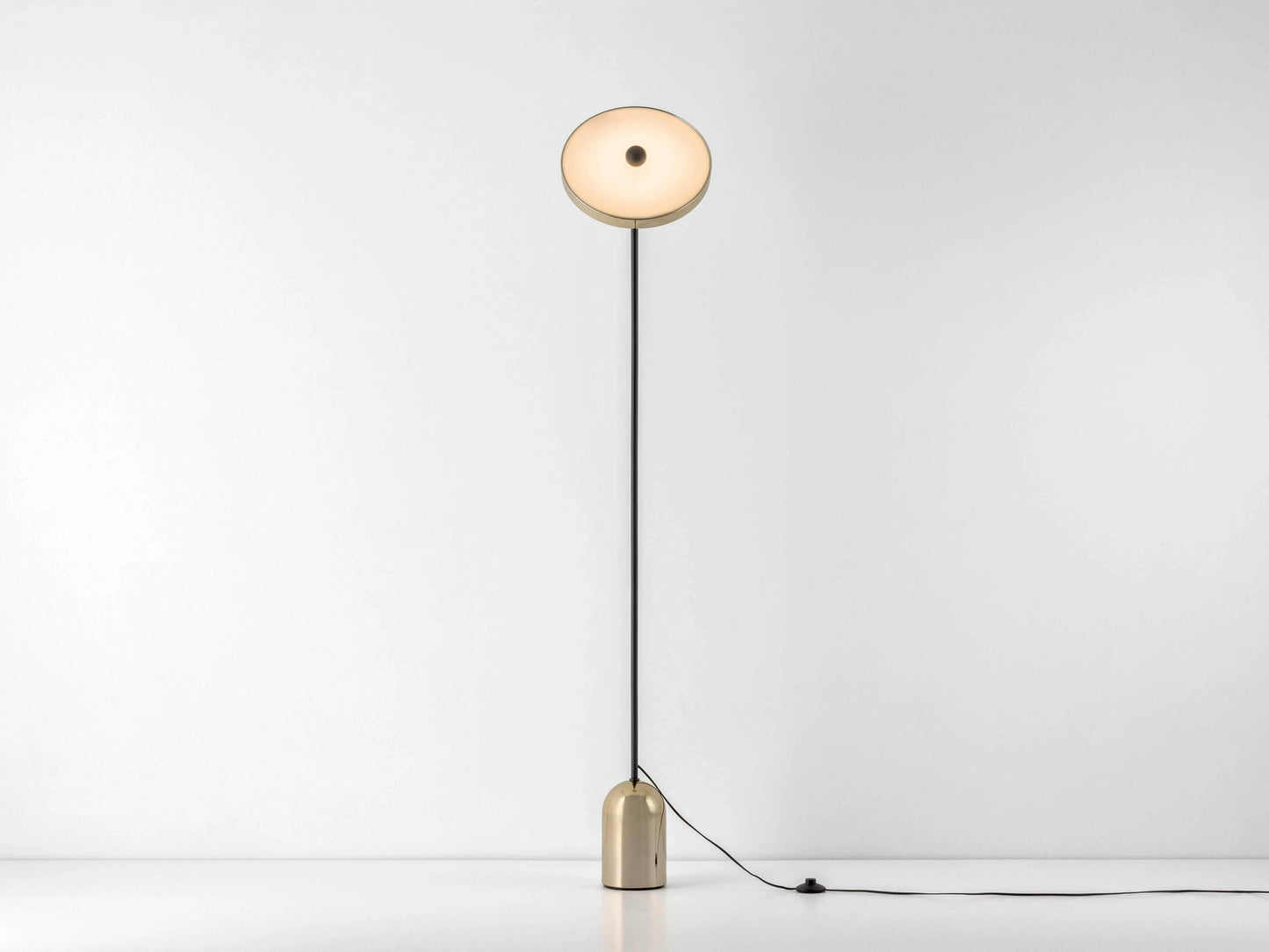 Brass uplighter floor lamp